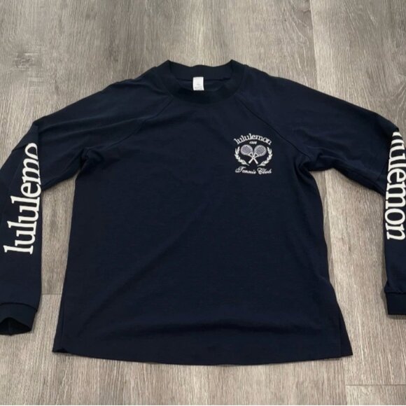 Lululemon Layered Long Sleeve TShirt Tennis Club True Navy Performance 4 - Picture 2 of 8